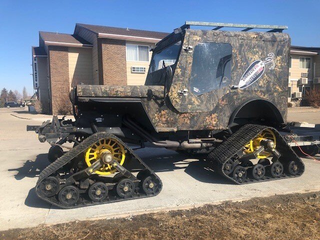 Ice Fishing Houses and Tracks