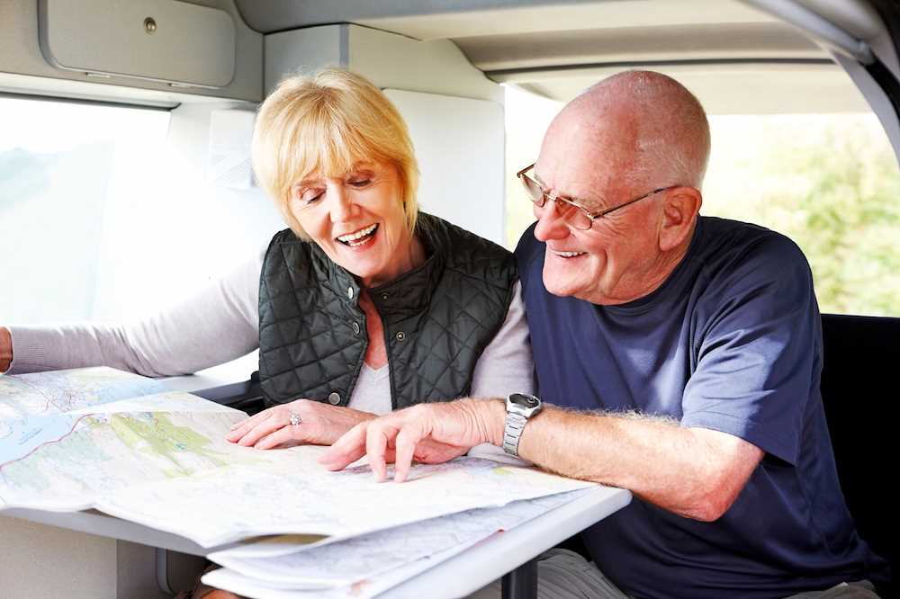 couple with map of devils lake